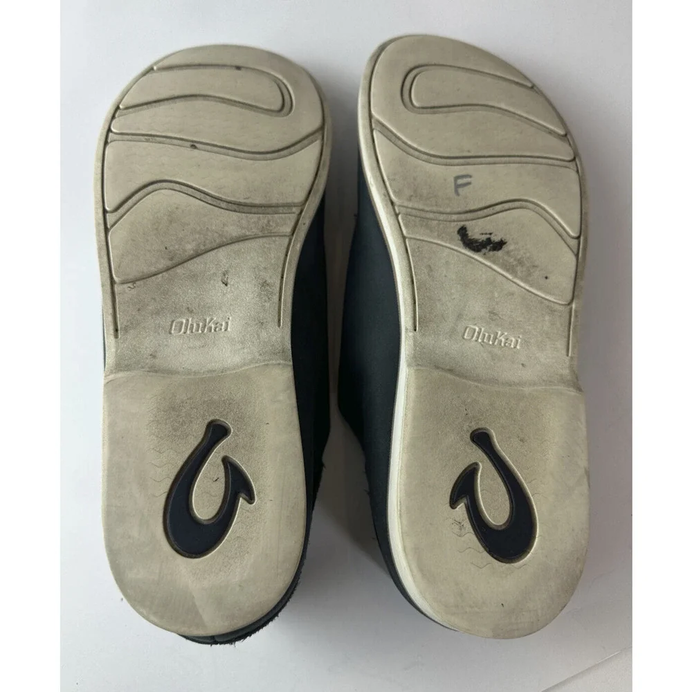 Olukai Holokai Leather Comfort Casual Shoes Carbon Gray Loafer Men's Size 9.5 - Picture 10 of 16